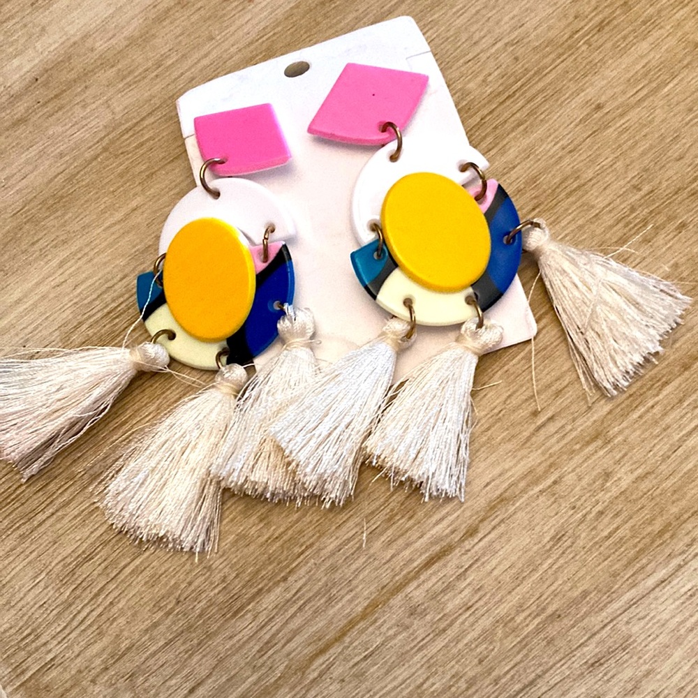 5/$25 A gift. Colorful tassel earrings that weren’t my style. About three in.